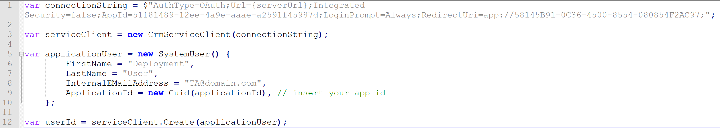 Create Application User in D365